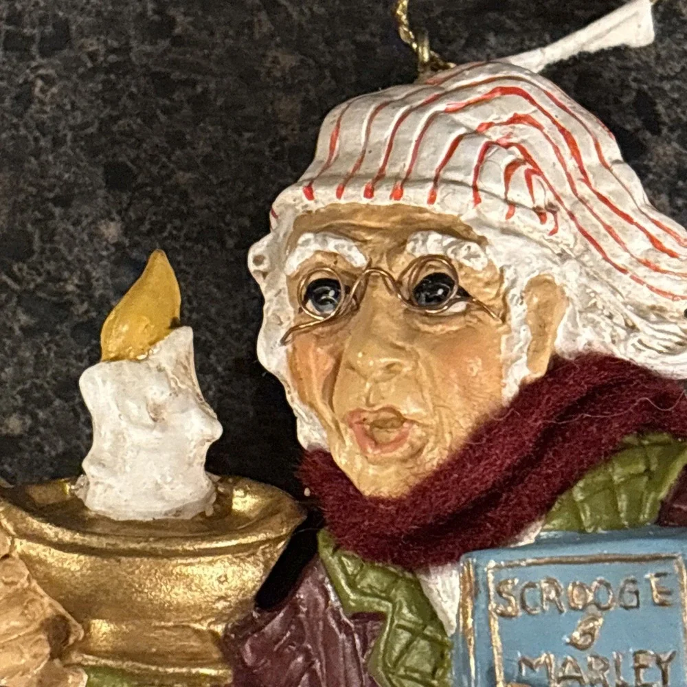 Kurt Adler Ebenezer Scrooge Resin Ornament,‎ Christmas 2005 Night Cap